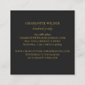 抽象芸術ゴールドフォイルサークルスクエアブラック スクエア名刺 (裏面)