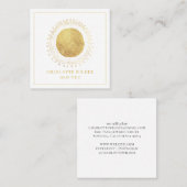 抽象芸術ゴールドフォイルサークルスクエア スクエア名刺 (正面/裏面)