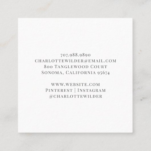 抽象芸術ゴールドフォイルサークルスクエア スクエア名刺 (裏面)