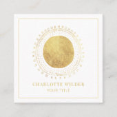 抽象芸術ゴールドフォイルサークルスクエア スクエア名刺 (正面)