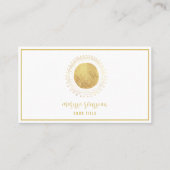 抽象芸術ゴールドフォイルサークルスクエア 名刺 (正面)