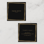 抽象芸術ゴールドフォイルフレームモダンプロフェッショナル スクエア名刺 (正面/裏面)