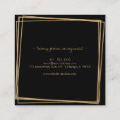 抽象芸術ゴールドフォイルフレームモダンプロフェッショナル スクエア名刺 (裏面)