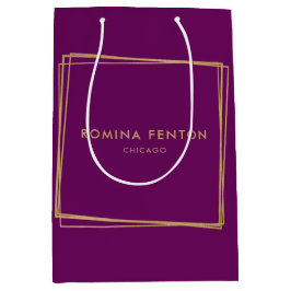 抽象芸術ゴールドフォイルフレームモダンプロフェッショナル ミディアムペーパーバッグ