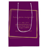 抽象芸術ゴールドフォイルフレームモダンプロフェッショナル ミディアムペーパーバッグ (裏面)