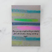 抽象芸術サイケデリックの明るい色の誕生日 カード (内部)