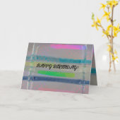 抽象芸術サイケデリックの明るい色の誕生日 カード (黄色い花)