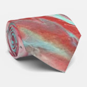 抽象芸術サイケデリックアクアレッドウェーブタイズ ネクタイ (ロール)