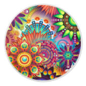 抽象芸術サイケデリックカラードレスザー セラミックノブ (正面)