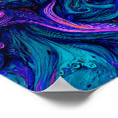 抽象芸術サイケデリックカラー装飾用クッション ポスター (角)