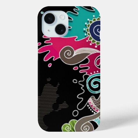抽象芸術サイケデリックカラーiPhone 15ケース Case-Mate iPhoneケース (裏面)