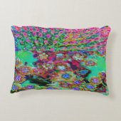 抽象芸術サイケデリックグルーヴィーパープルセダム アクセントクッション (裏面)