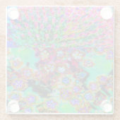 抽象芸術サイケデリックグルーヴィーパープルセダム ガラスコースター (裏面)