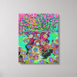 抽象芸術サイケデリックグルーヴィーパープルセダム キャンバスプリント