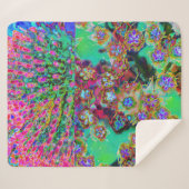 抽象芸術サイケデリックグルーヴィーパープルセダム シェルパブランケット (正面(横))