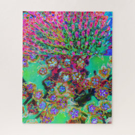 抽象芸術サイケデリックグルーヴィーパープルセダム ジグソーパズル