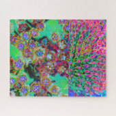 抽象芸術サイケデリックグルーヴィーパープルセダム ジグソーパズル (横)