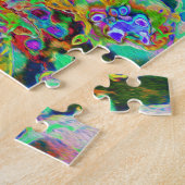 抽象芸術サイケデリックグルーヴィーパープルセダム ジグソーパズル (側面)
