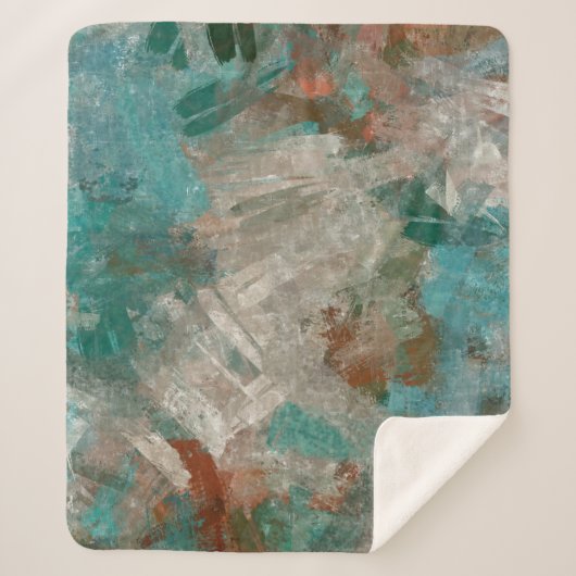 抽象芸術サイケデリックストロークテクスチャ シェルパブランケット (正面)