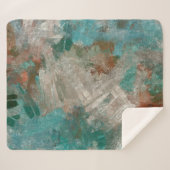 抽象芸術サイケデリックストロークテクスチャ シェルパブランケット (正面(横))