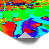 抽象芸術サイケデリックタイダイ和気標識 ポスター (角)