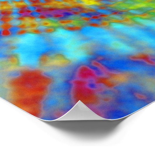 抽象芸術サイケデリックタイダイ和気標識 ポスター (角)