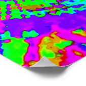 抽象芸術サイケデリックタイダイ和気標識 ポスター (角)