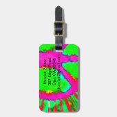 抽象芸術サイケデリックタイダイ和気標識 ラゲッジタグ (正面縦)