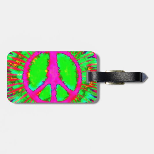 抽象芸術サイケデリックタイダイ和気標識 ラゲッジタグ (裏面横)