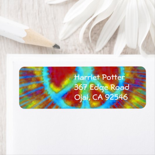 抽象芸術サイケデリックタイダイ和気標識 ラベル (インサイチュ)