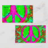 抽象芸術サイケデリックティ素晴らしーダイの平和サイン 名刺 (正面/裏面)