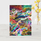 抽象芸術サイケデリックネオン携帯電話アート カード (黄色い花)