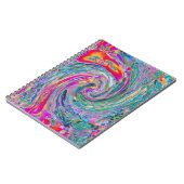 抽象芸術サイケデリックフローラ色の虹の波 ノートブック (左側)