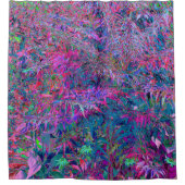 抽象芸術サイケデリックレインボーカラーズベージュガーデン シャワーカーテン (正面)