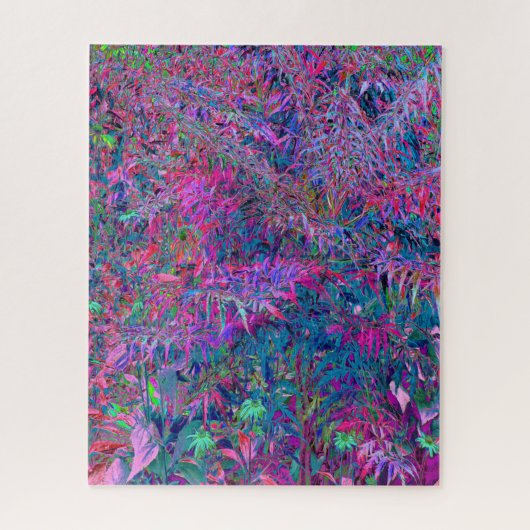 抽象芸術サイケデリックレインボーカラーズベージュガーデン ジグソーパズル (縦)