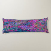 抽象芸術サイケデリックレインボーカラーズベージュガーデン ボディピロー (裏面)