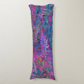 抽象芸術サイケデリックレインボーカラーズベージュガーデン ボディピロー (正面縦)