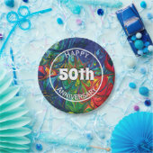 抽象芸術サイケデリックレトロハッピー50カスタムth ペーパープレート (パーティー)