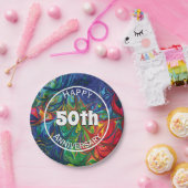 抽象芸術サイケデリックレトロハッピー50カスタムth ペーパープレート (パーティー)