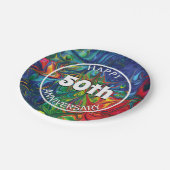抽象芸術サイケデリックレトロハッピー50カスタムth ペーパープレート (アングル)
