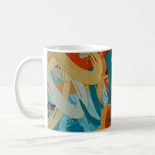 抽象芸術サイケデリック背景(色の混沌) コーヒーマグカップ (左)