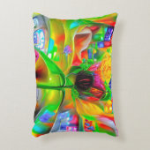 抽象芸術サイケデリック花 アクセントクッション (正面(垂直))