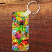 抽象芸術サイケデリック花 キーホルダー (裏面)