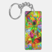 抽象芸術サイケデリック花 キーホルダー (正面左)