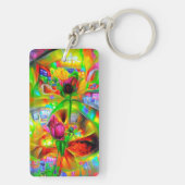 抽象芸術サイケデリック花 キーホルダー (裏面)