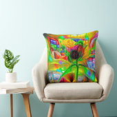 抽象芸術サイケデリック花 クッション (椅子)