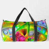抽象芸術サイケデリック花 ダッフルバッグ (裏面)