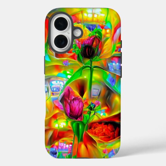 抽象芸術サイケデリック花 Case-Mate iPhoneケース (裏面)