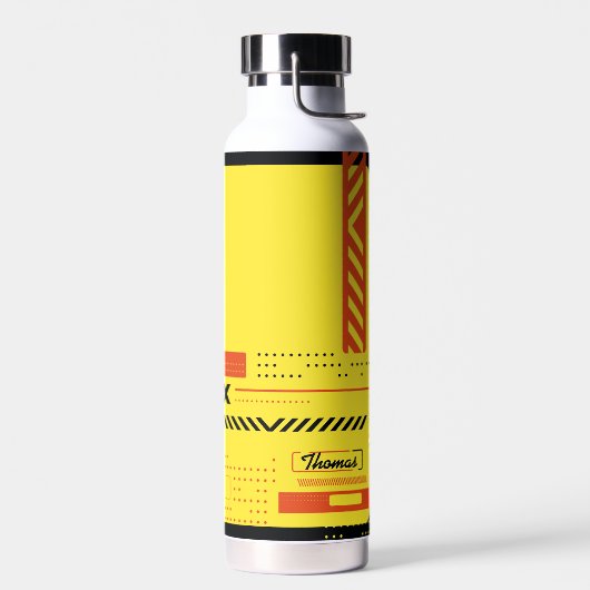 抽象芸術サイバーパンクスタイリッシュの背景 ウォーターボトル (左面)