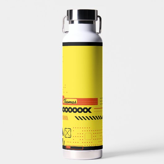 抽象芸術サイバーパンクスタイリッシュの背景 ウォーターボトル (正面)